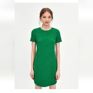 Zara Short Slv Jacquard Mini Dress EUC Size S